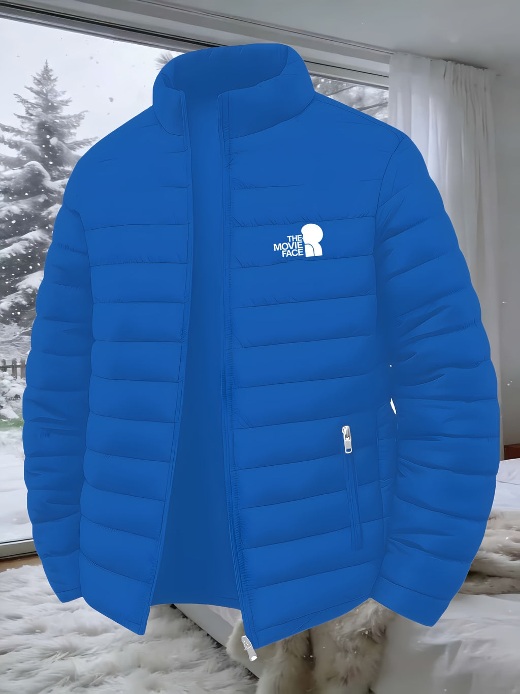 Veste pour homme, à col montant, gris