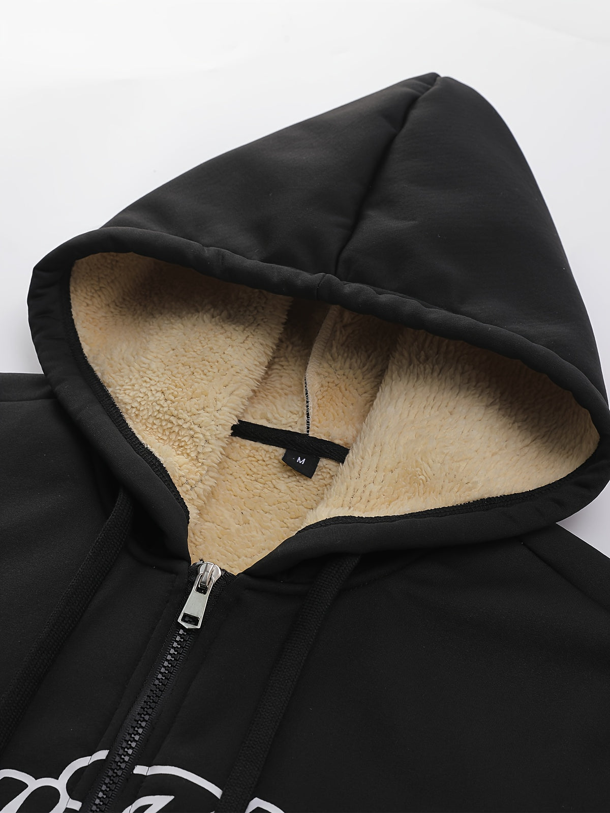 Veste pour homme, polaire, à capuche, grand noir
