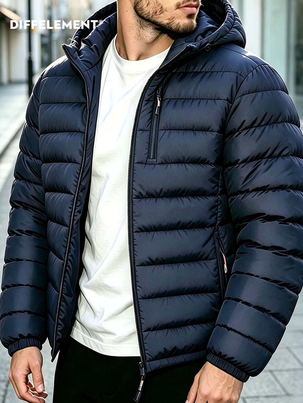 Veste pour homme, coupe-vent, à capuche, gris