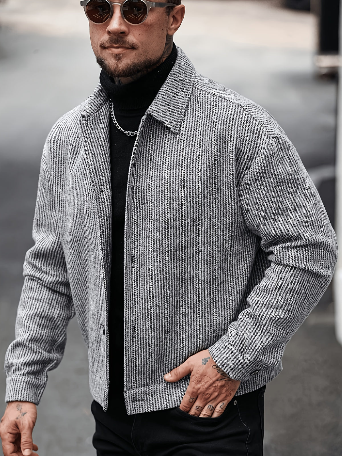 Veste pour homme, tweed, à revers