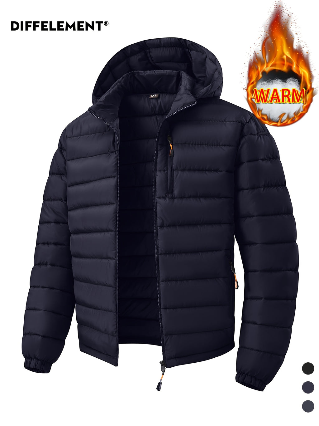 Veste pour homme, coupe-vent, à capuche, gris