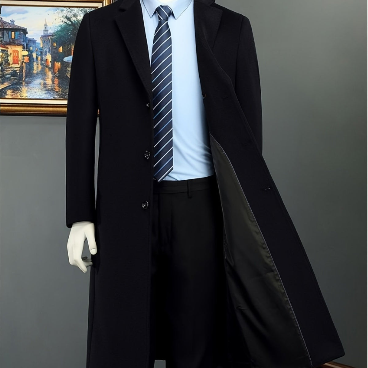 Veste, à revers, gris profond, coloris noir, détail Image