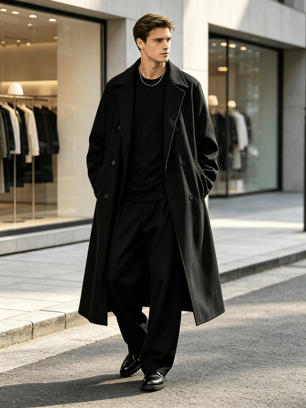 Manteau pour homme, à revers, modele 5