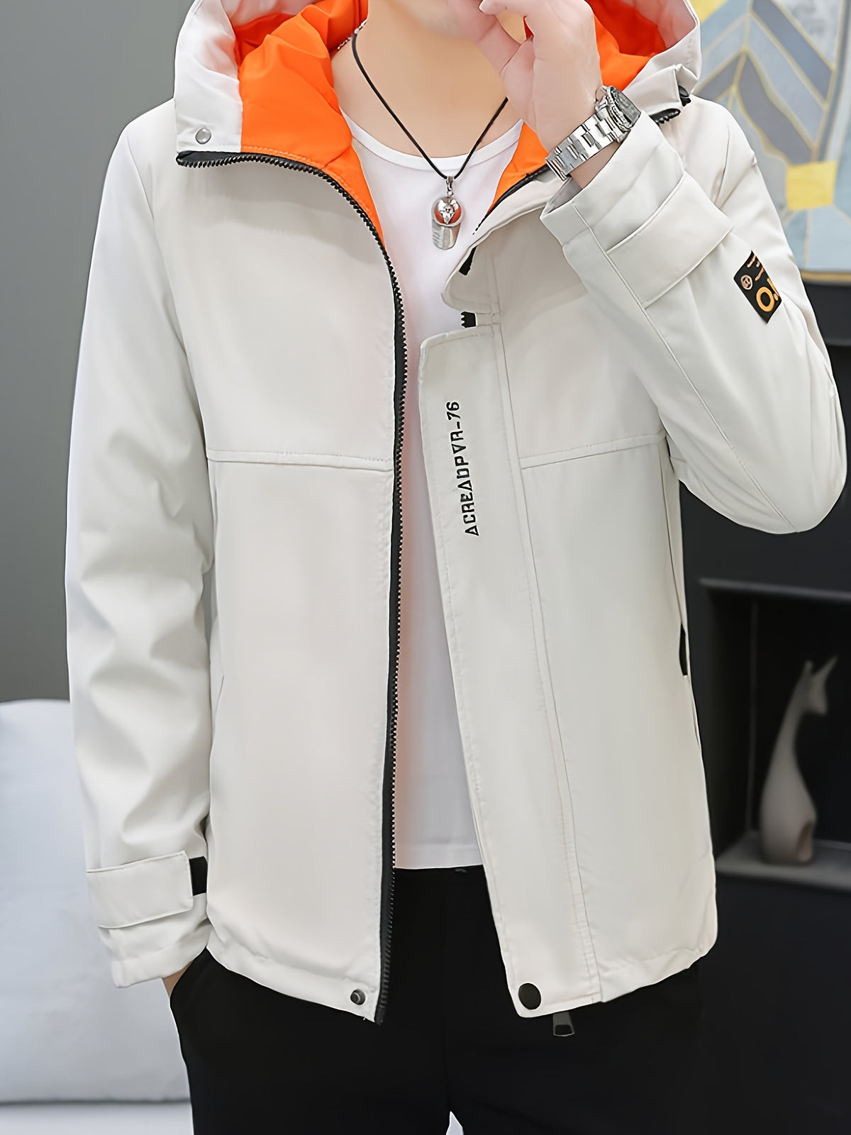 Veste pour homme, à capuche, 1x05 vêtements yijia-r6618 noir