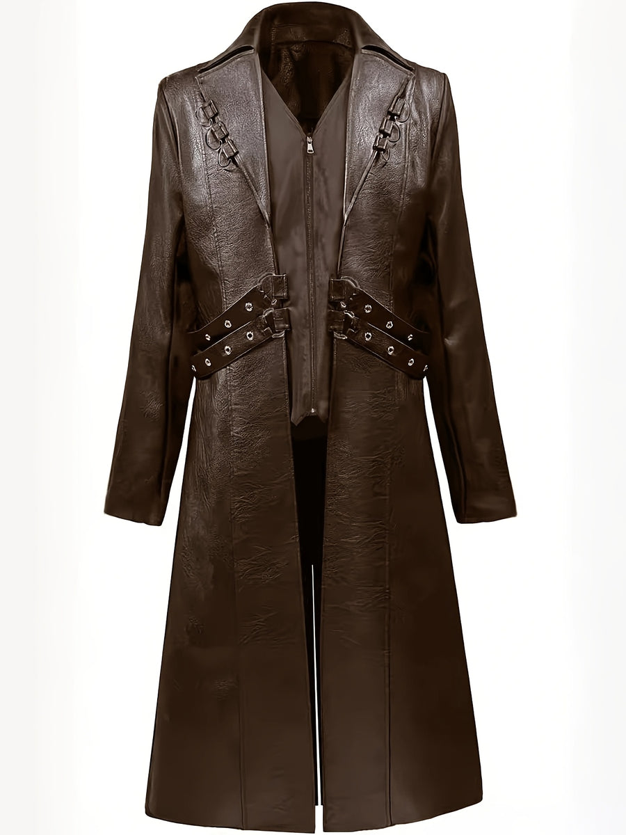 Manteau à revers automne hiver style western. Manteau trench long décontracté automne hiver, tendance et parfait pour l'automne et l'hiver en extérieur., photo 9