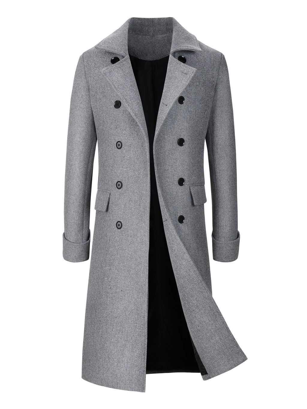 Manteau long pour homme, tweed, à revers