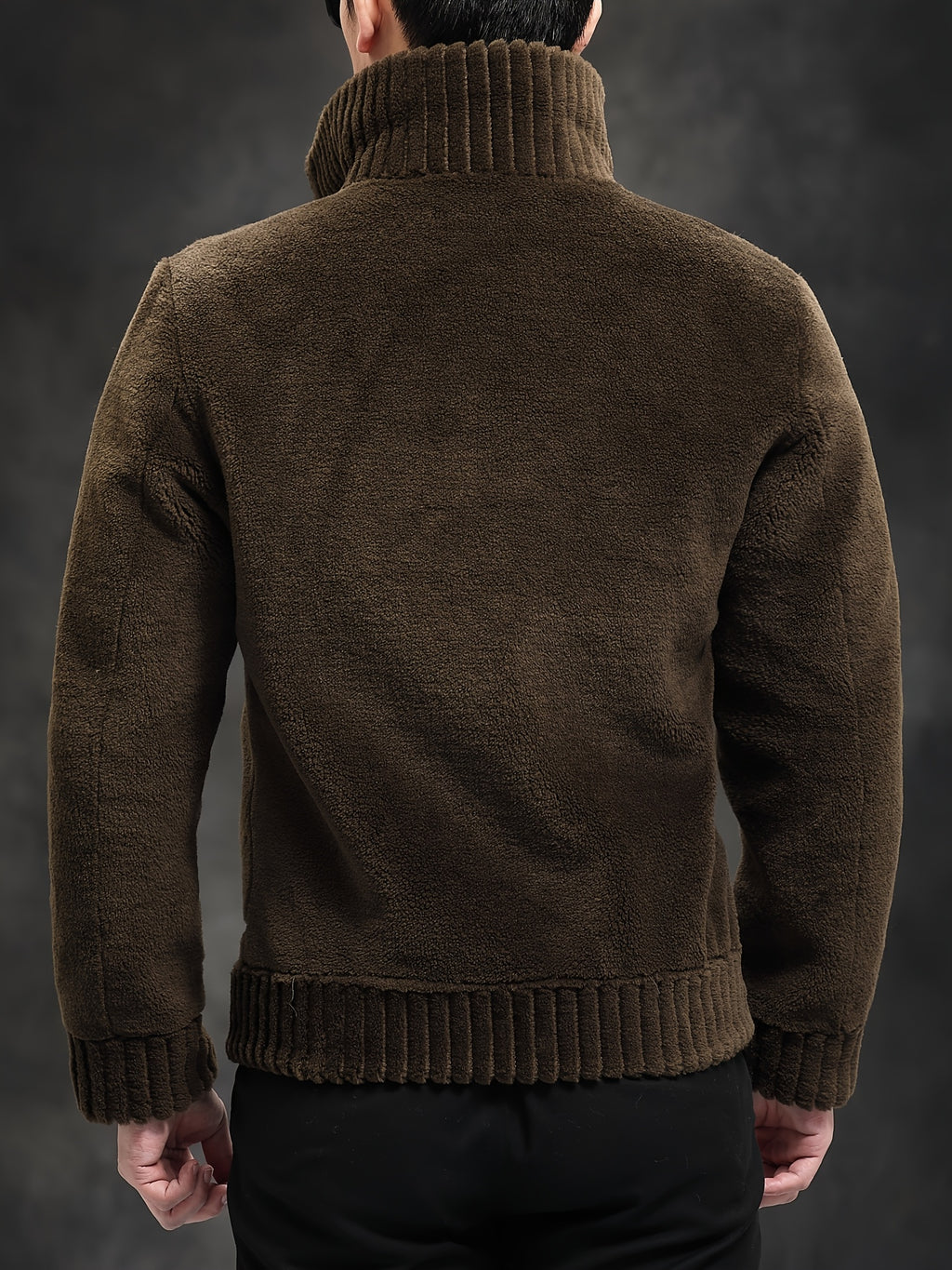 Veste en fausse fourrure pour homme, col montant, cinq coloris