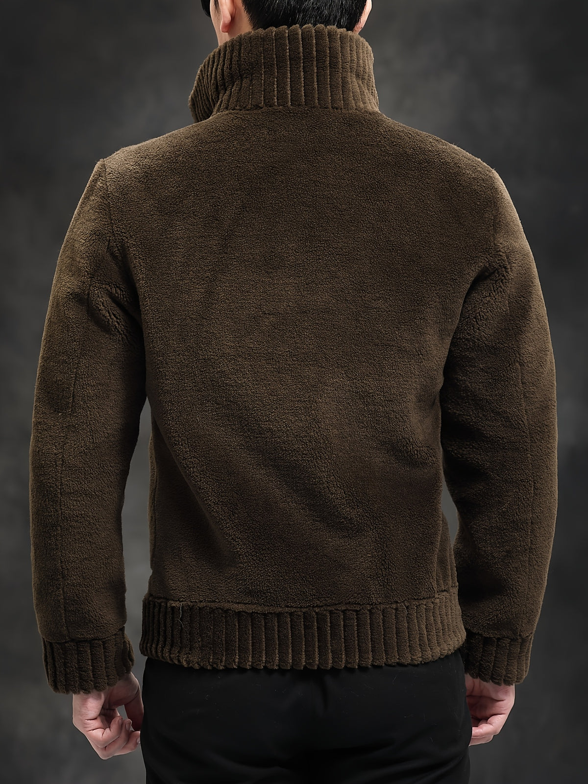 Veste en fausse fourrure pour homme, col montant, cinq coloris
