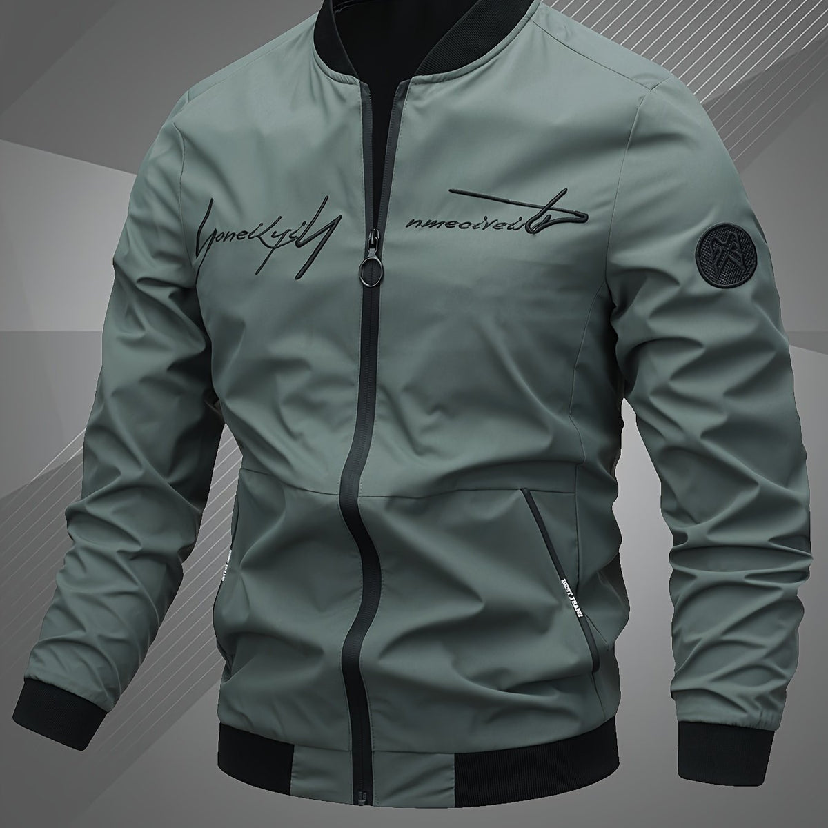 Veste, zone grise, coloris vert fougère Image