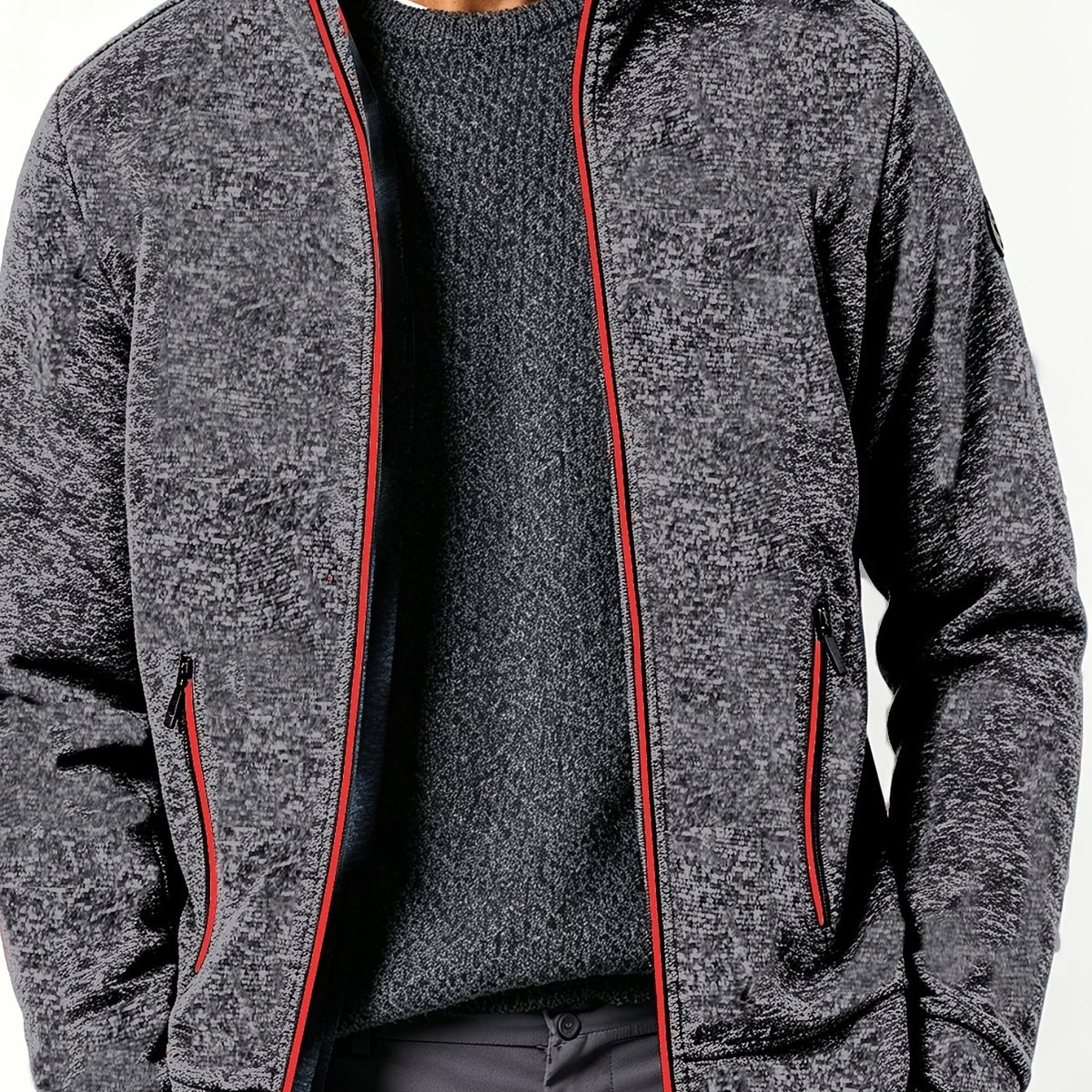 Veste longue, coloris gris foncé, détail Image