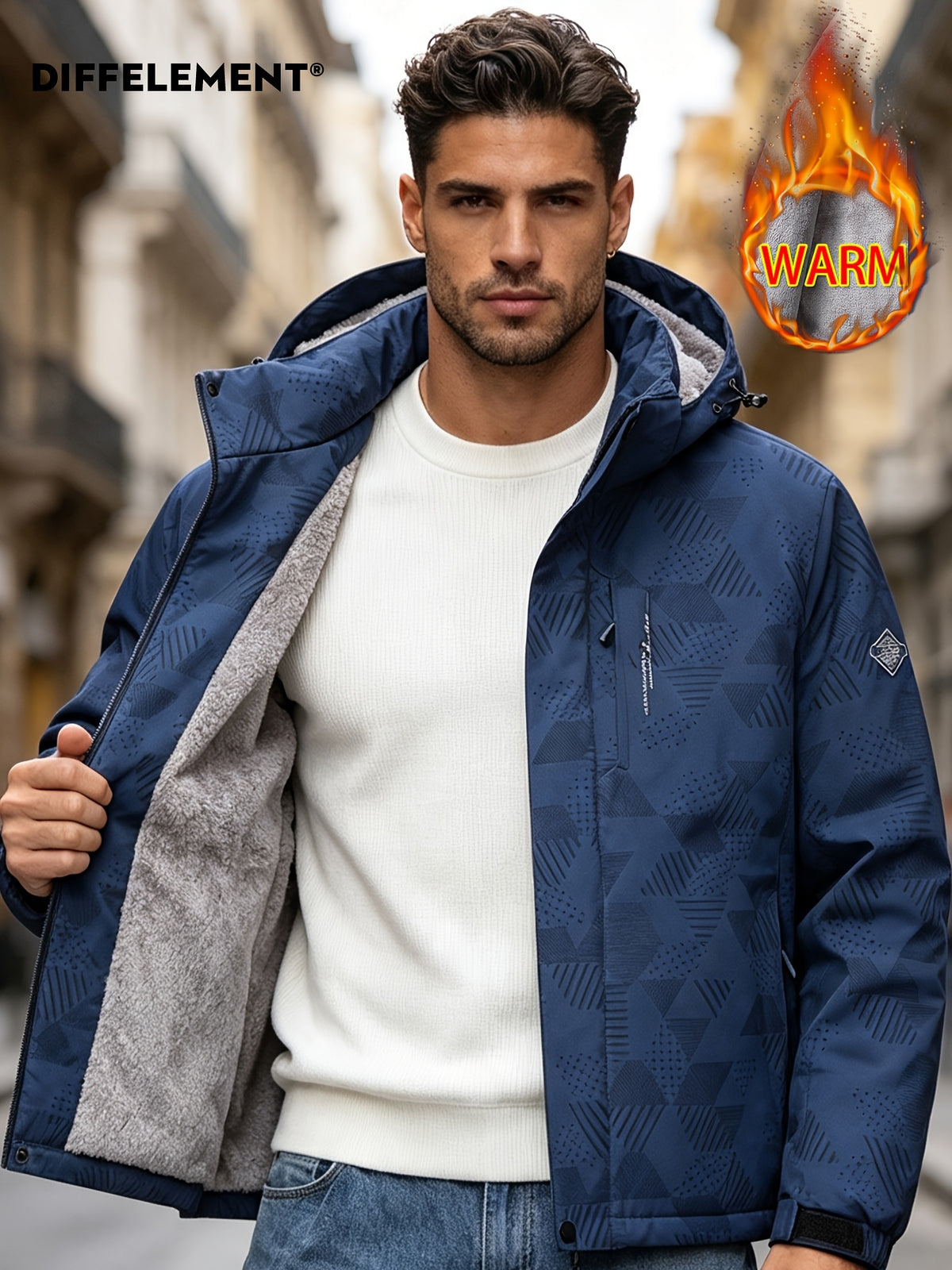 Veste pour homme, polaire, à capuche, noir