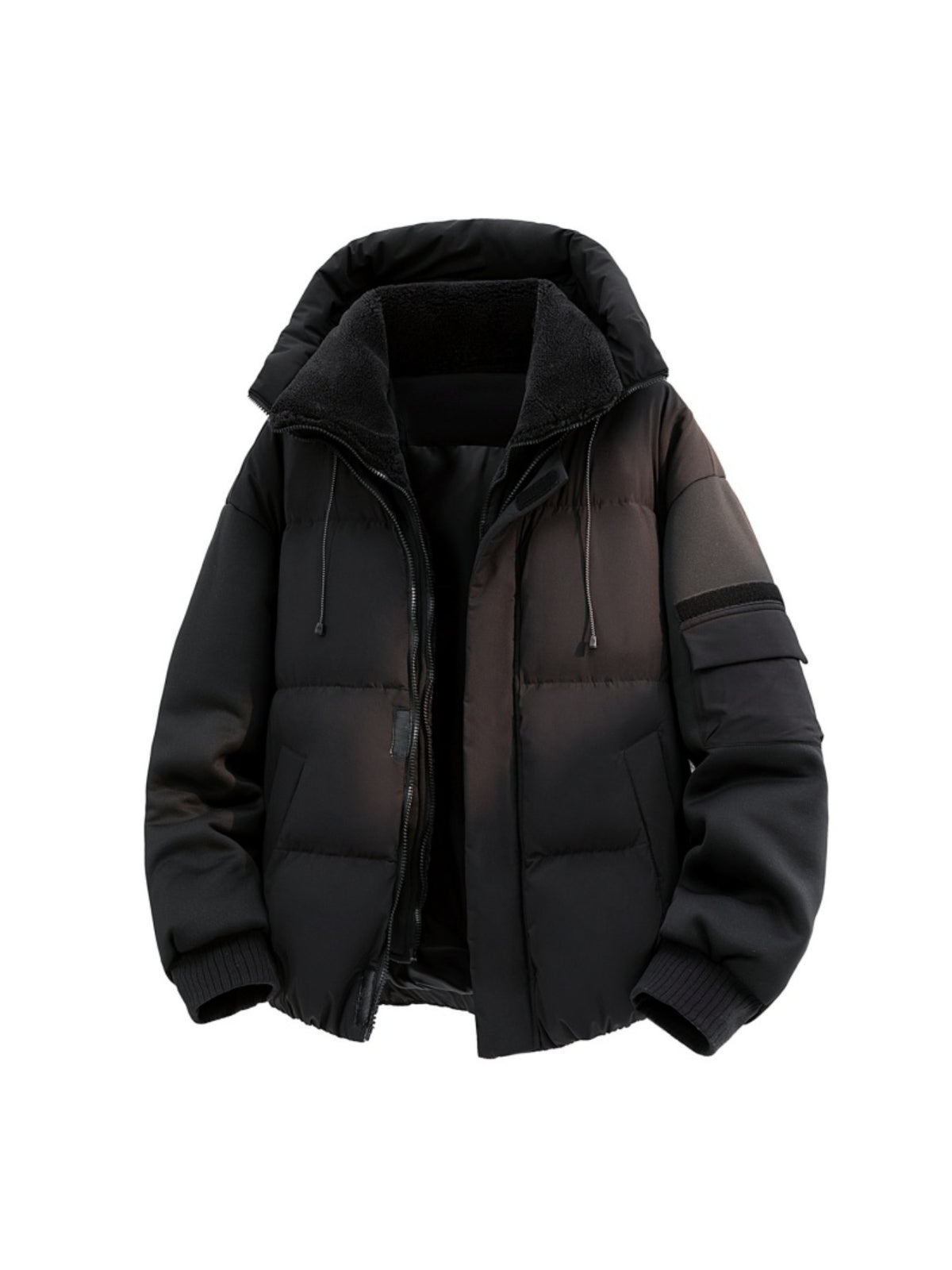 Veste matelassée pour homme, grandes tailles, à capuche