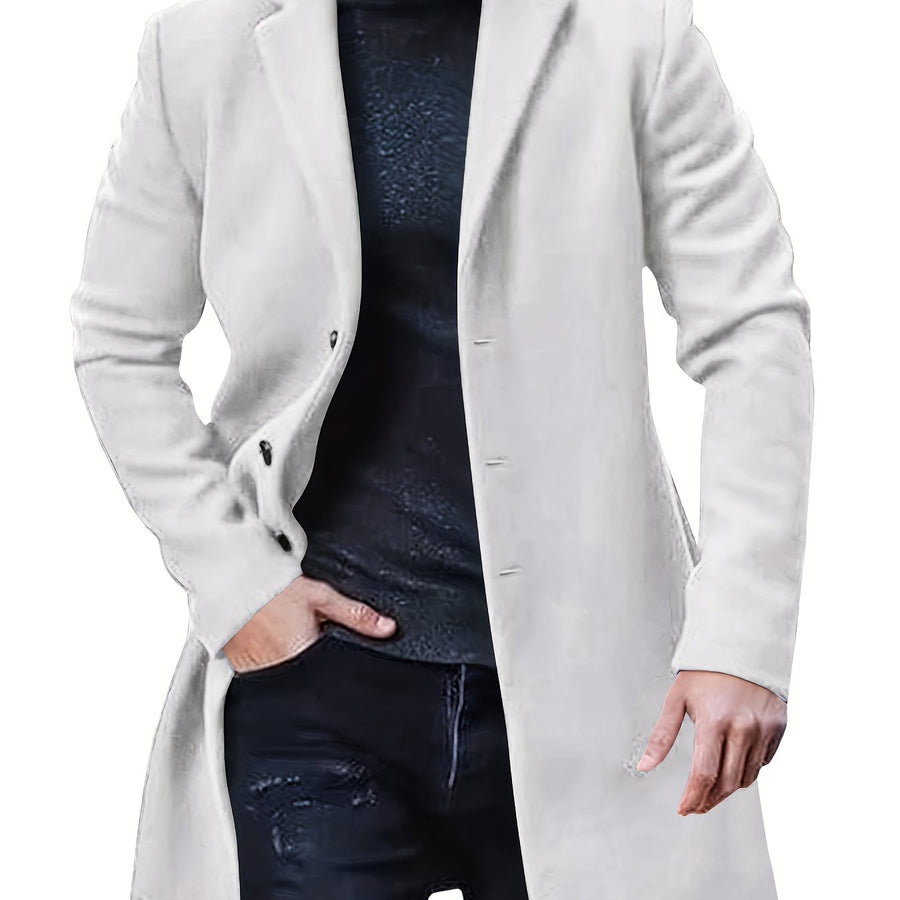 Trench mi-long, à revers, brun jaunâtre, coloris gris clair