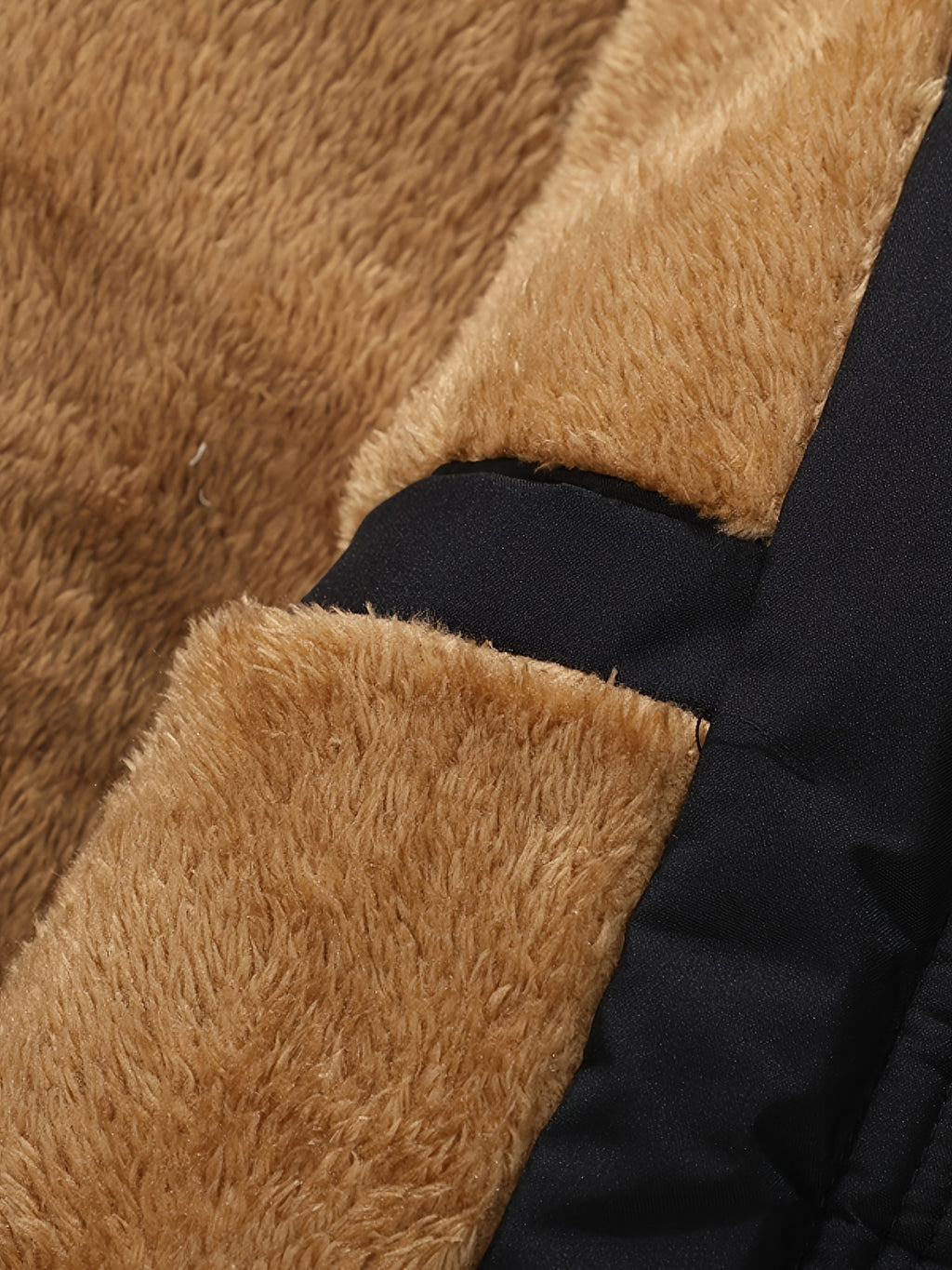Veste en fausse fourrure pour homme, polaire, à capuche, bleu