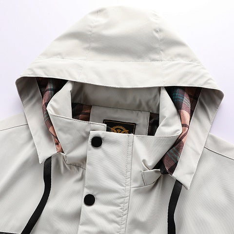 Veste, coupe-vent, à capuche, rouge brique, photo 20