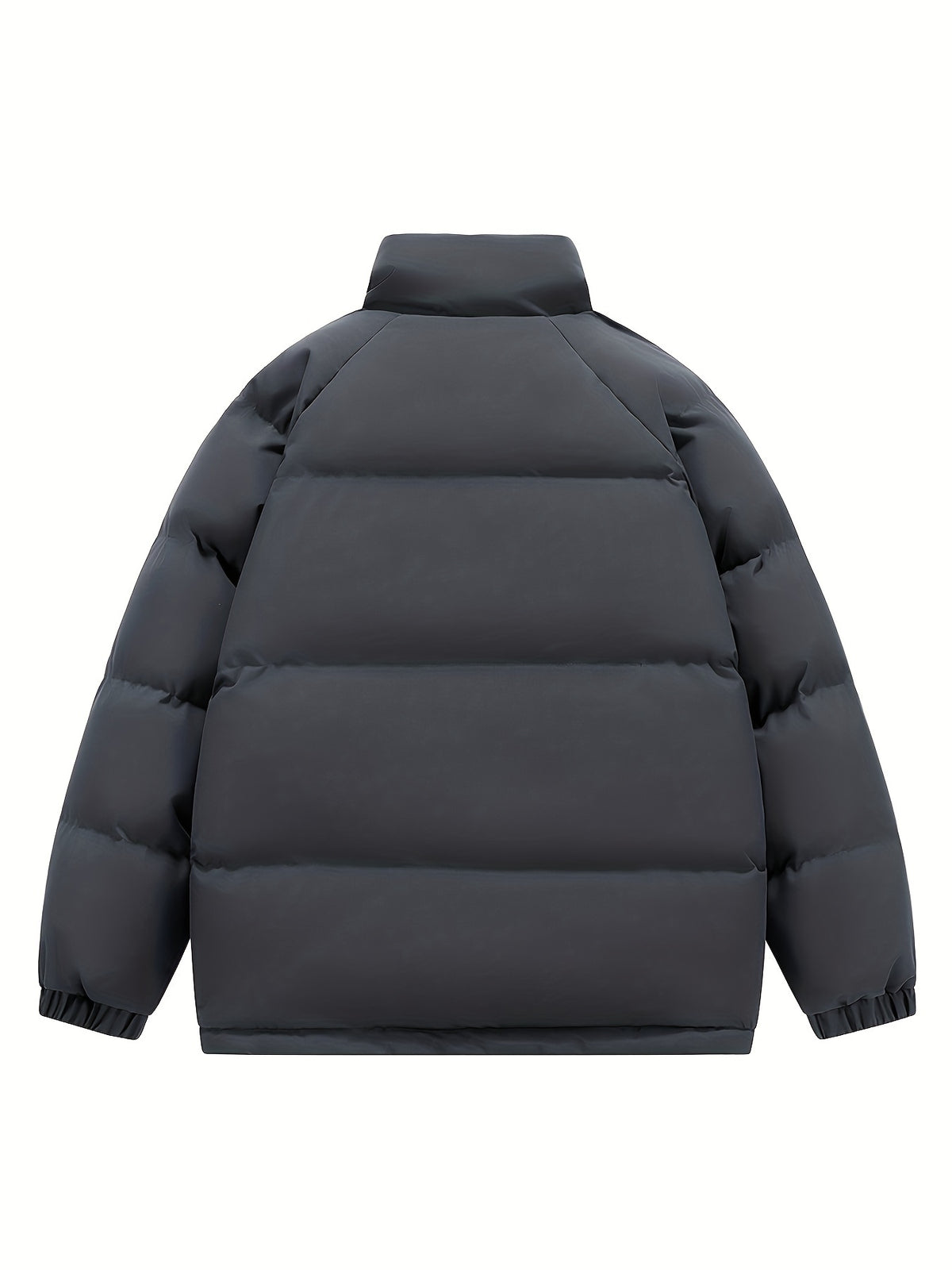 Manteau matelassé pour homme, à col montant, noir
