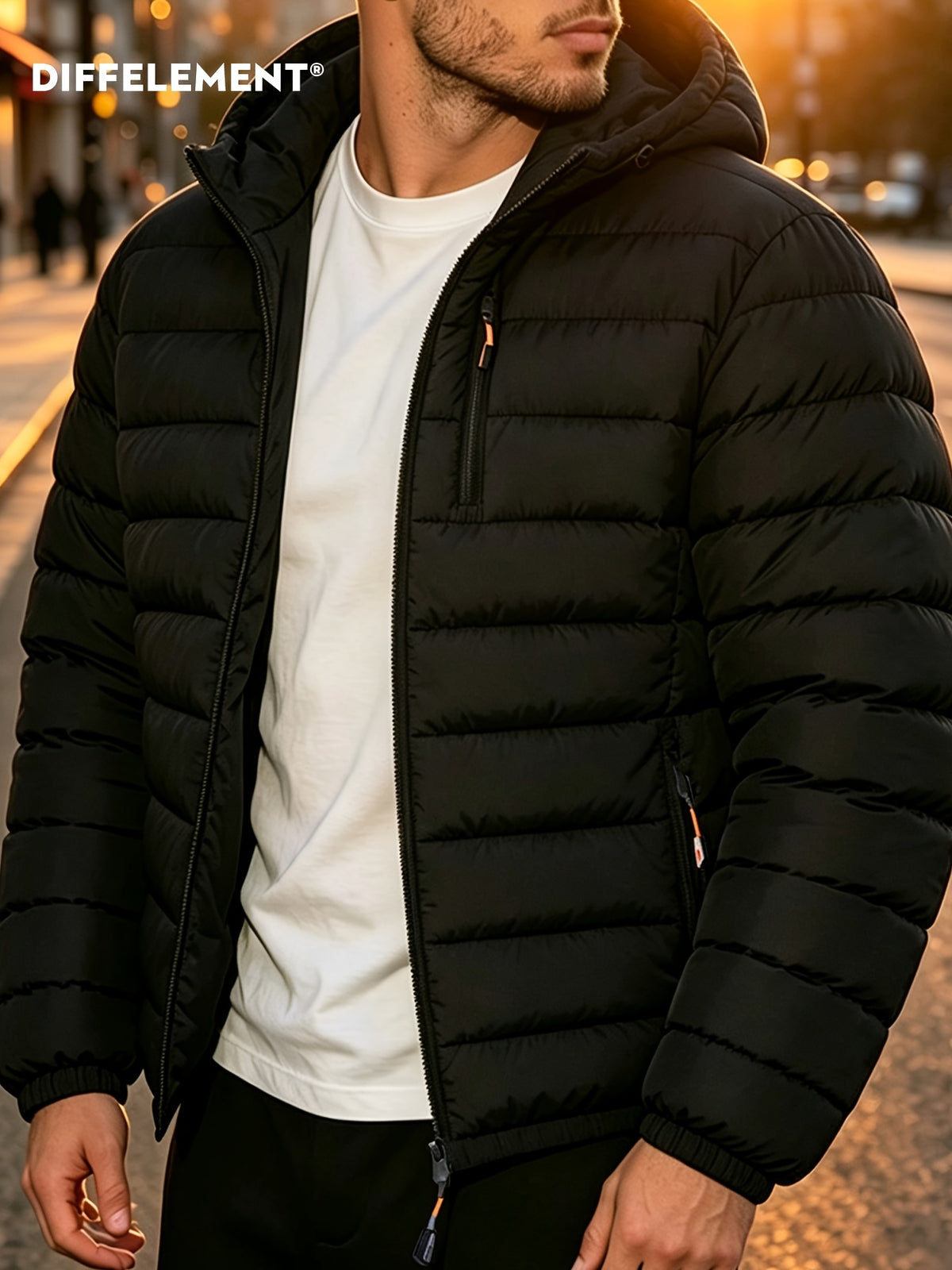 Veste pour homme, coupe-vent, à capuche, bleu marine