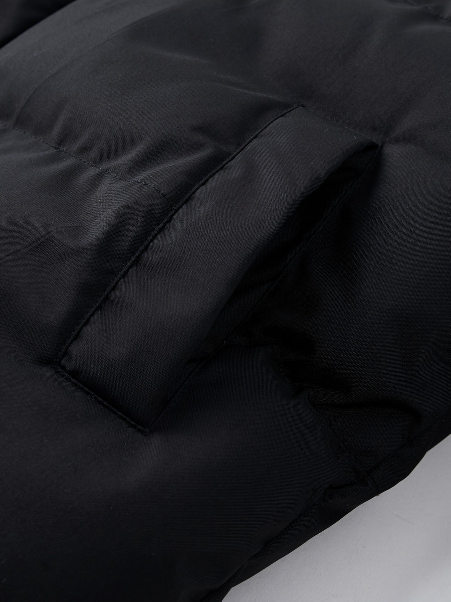 Veste, coupe-vent, à col montant, noir, détail du vêtement