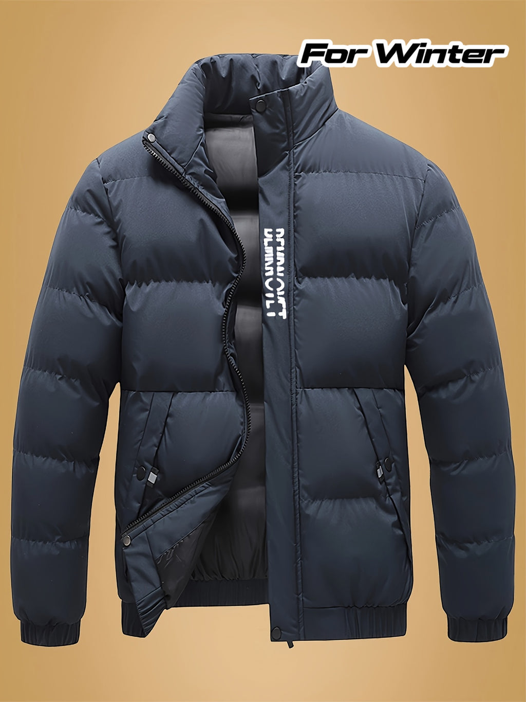 Veste pour homme, à col montant, gris clair