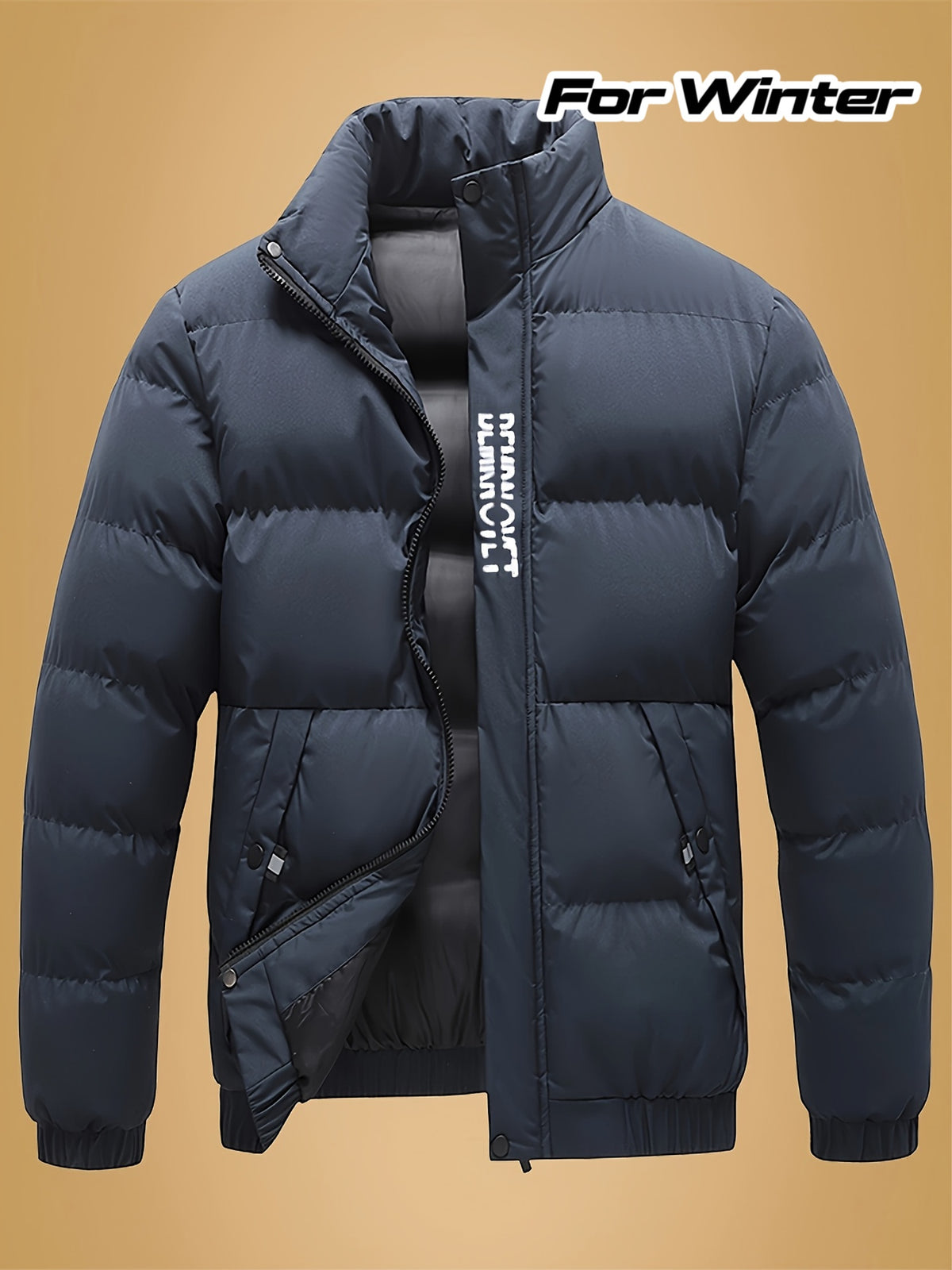 Veste pour homme, à col montant, gris clair