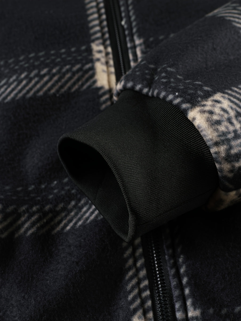 Manteau pour homme, polaire, à capuche, noir