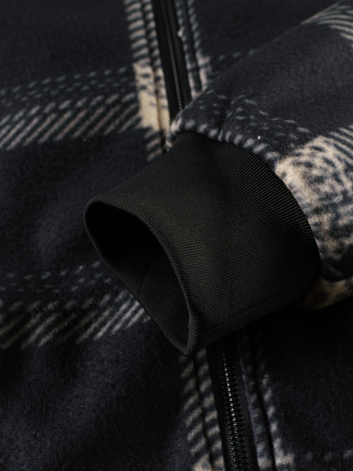 Manteau pour homme, polaire, à capuche, noir