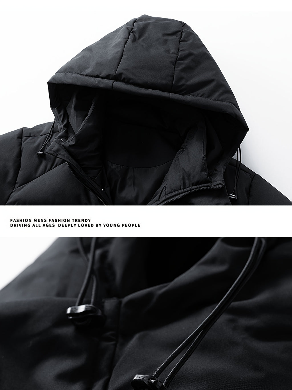 Veste matelassée pour homme, grandes tailles, à capuche, gris