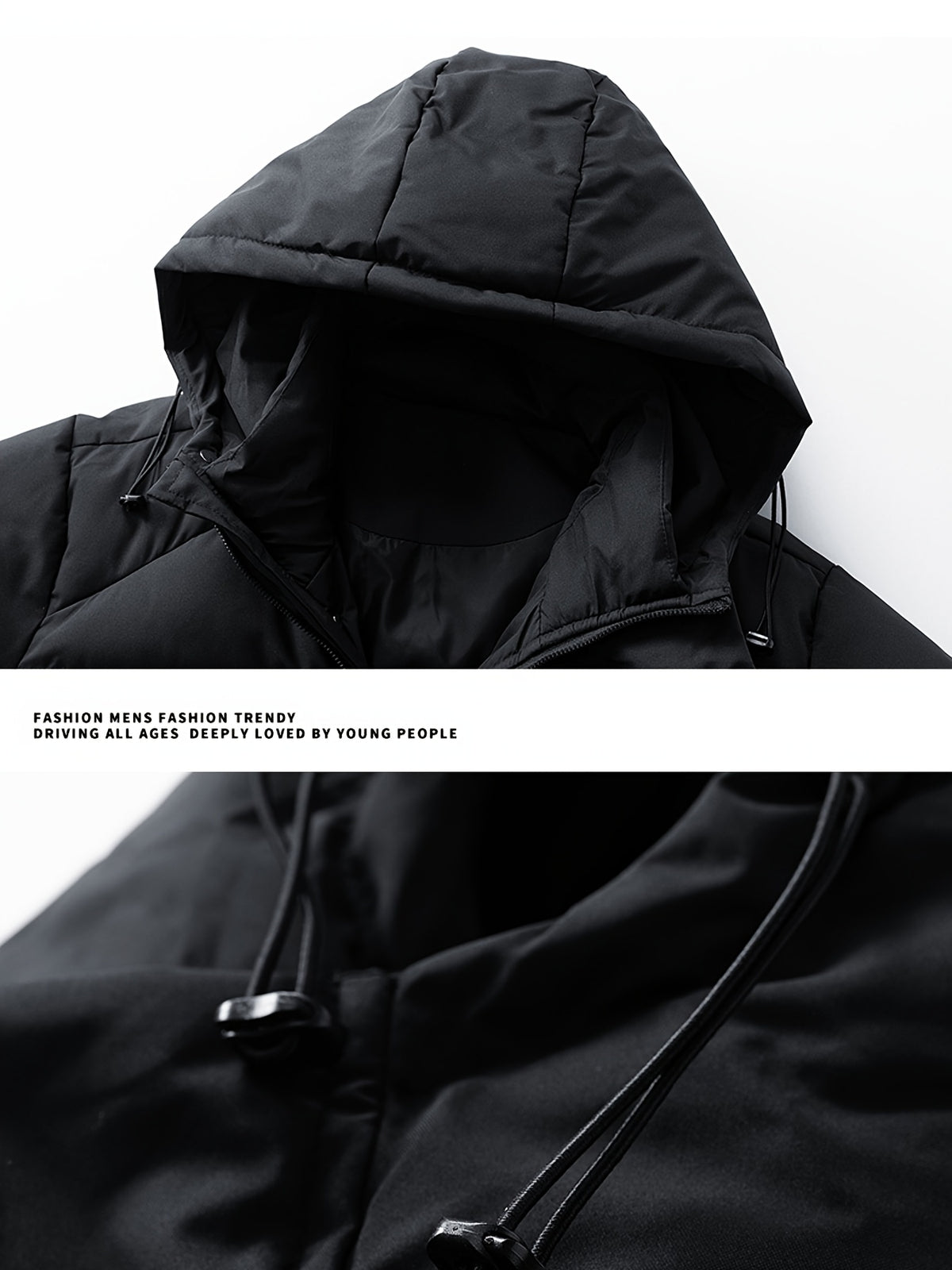Veste matelassée pour homme, grandes tailles, à capuche, gris