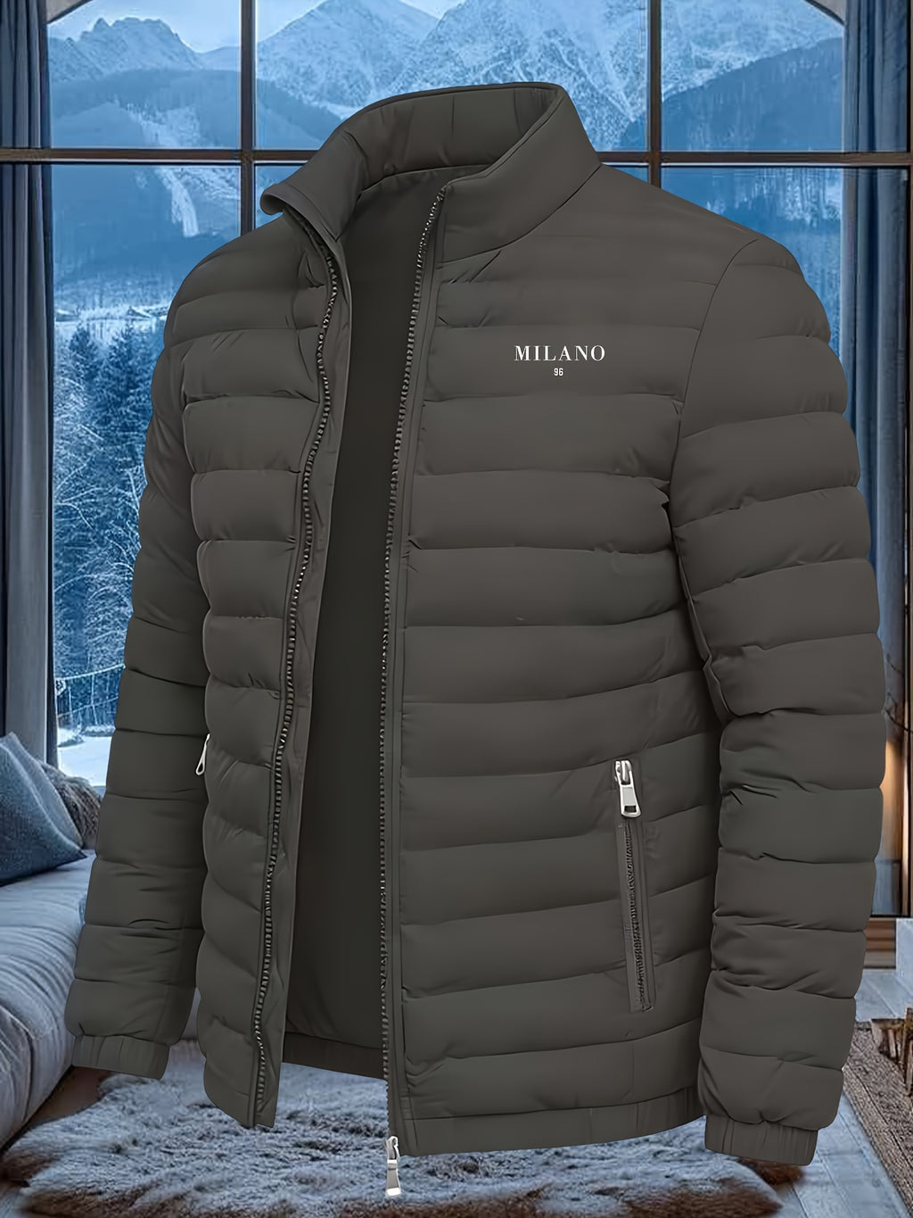 Veste pour homme, à col montant, bleu royal
