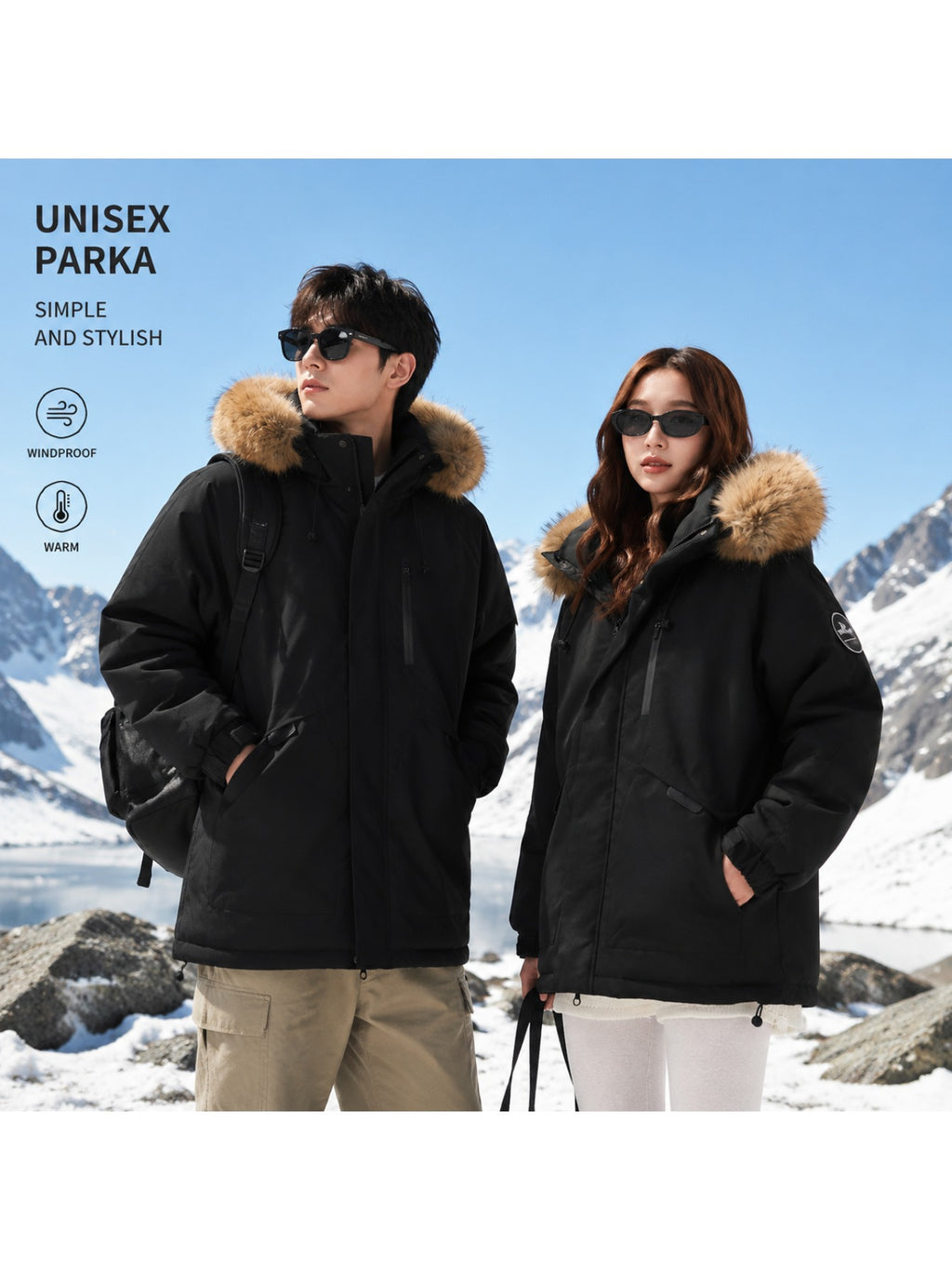 Manteau en fausse fourrure pour homme, coupe-vent, à capuche