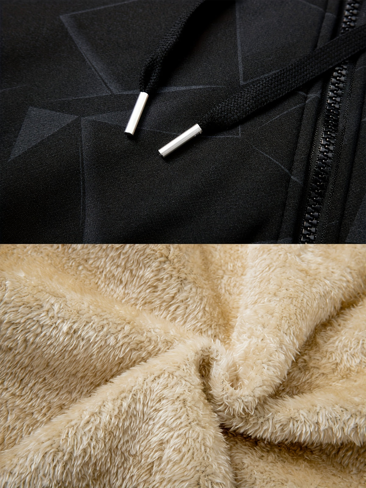 Manteau pour homme, polaire, à capuche, marron foncé
