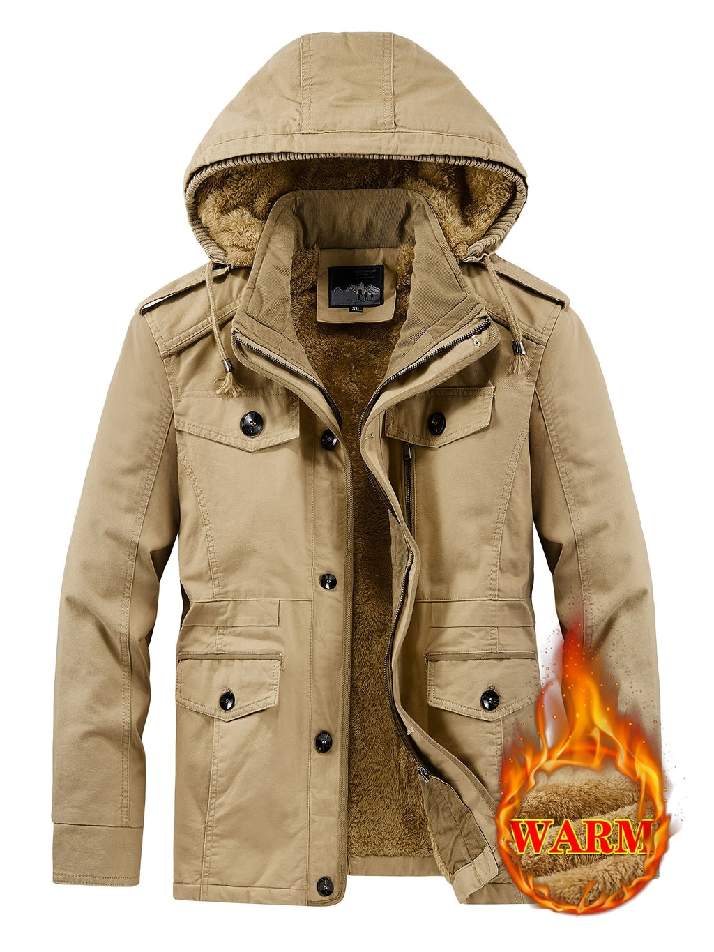 Veste pour homme, polaire, à capuche, vert océan