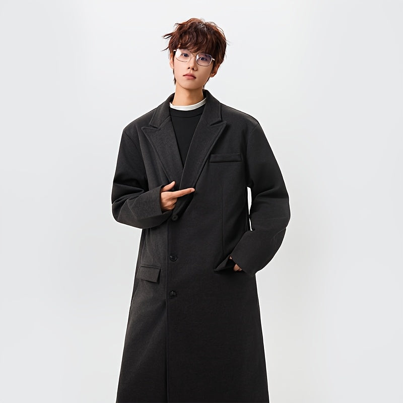 Manteau pour homme, à revers, café