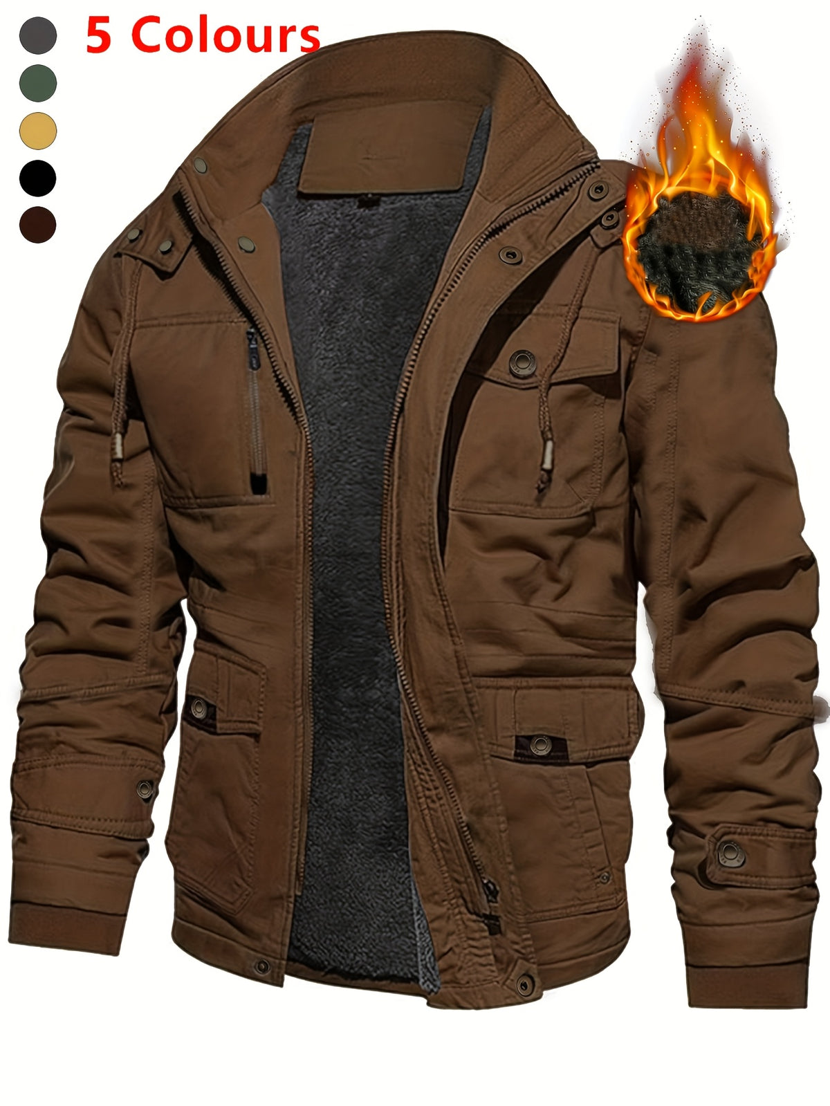 Veste mi-long pour homme, coupe-vent, à capuche