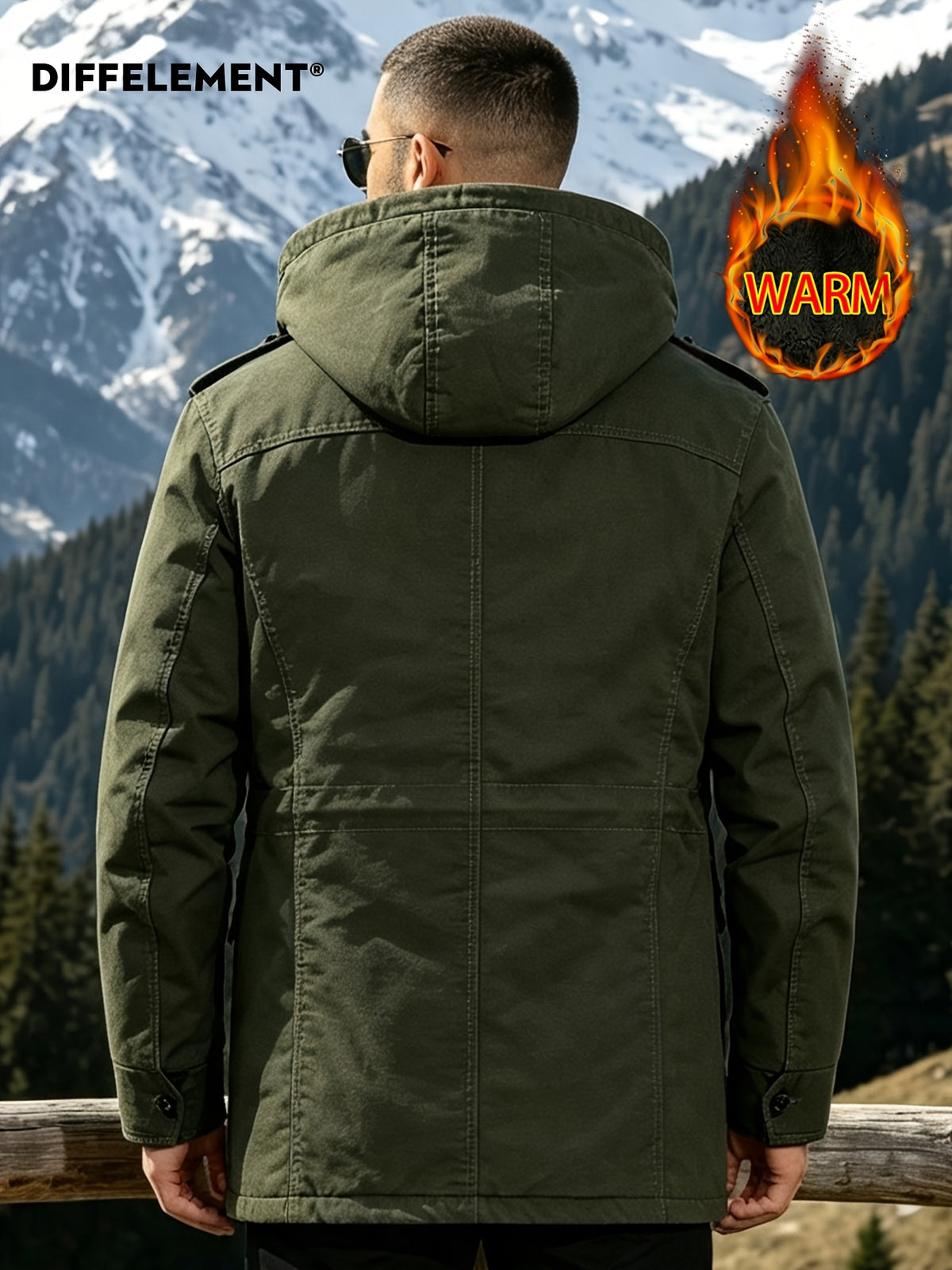 Parka pour homme, coupe-vent, à capuche
