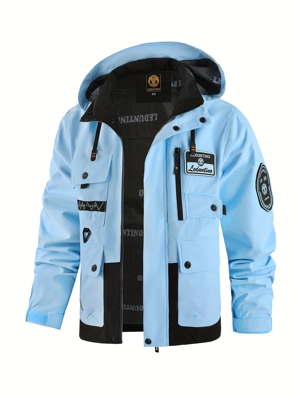 Manteau pour homme, capuche amovible, rouge brique