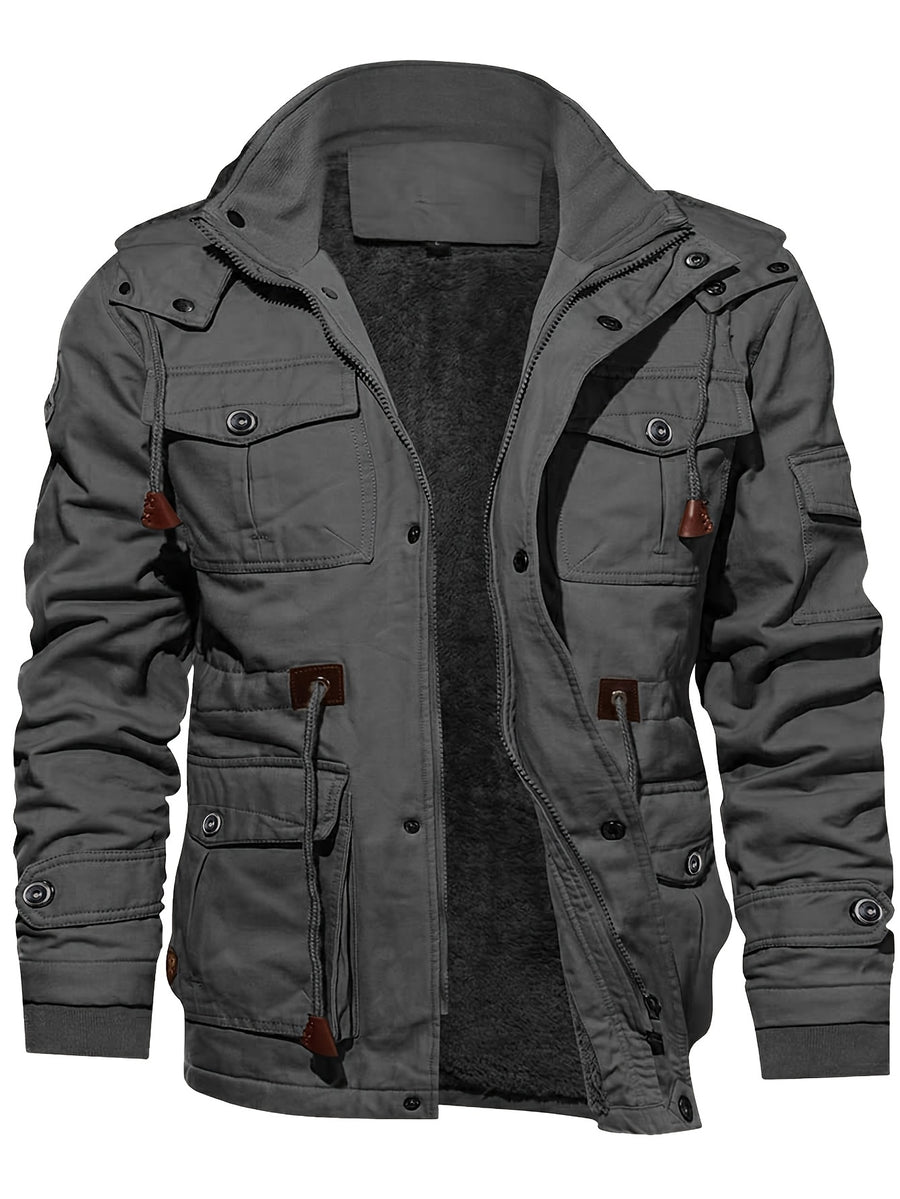 Veste, coupe-vent, à col montant, kaki