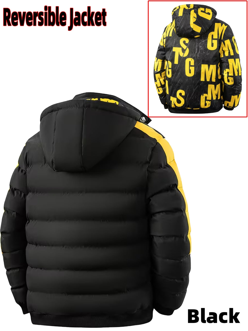 Manteau matelassé pour homme, capuche amovible, à col montant