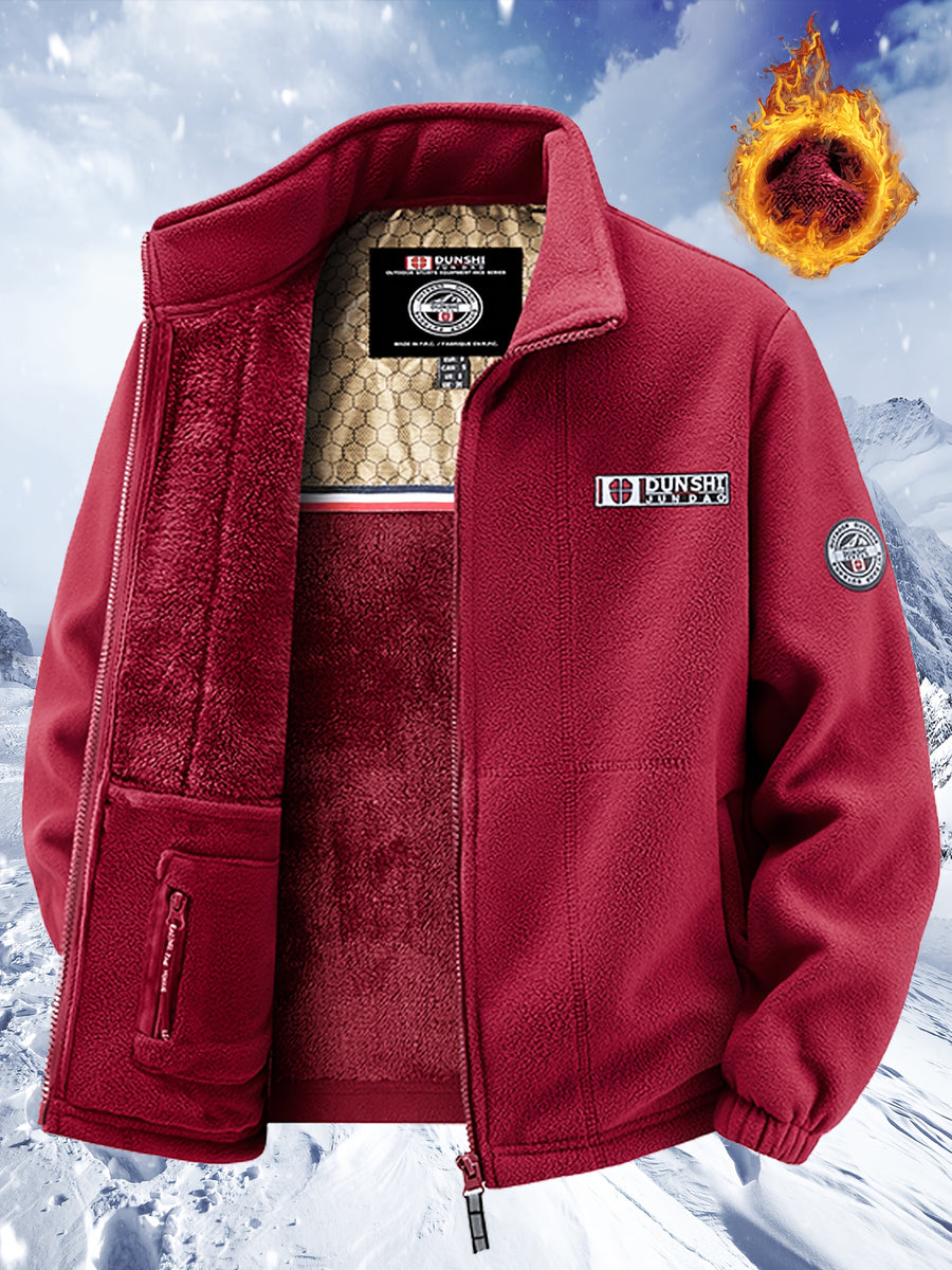 Veste, polaire, à col montant, rouge, détail du vêtement