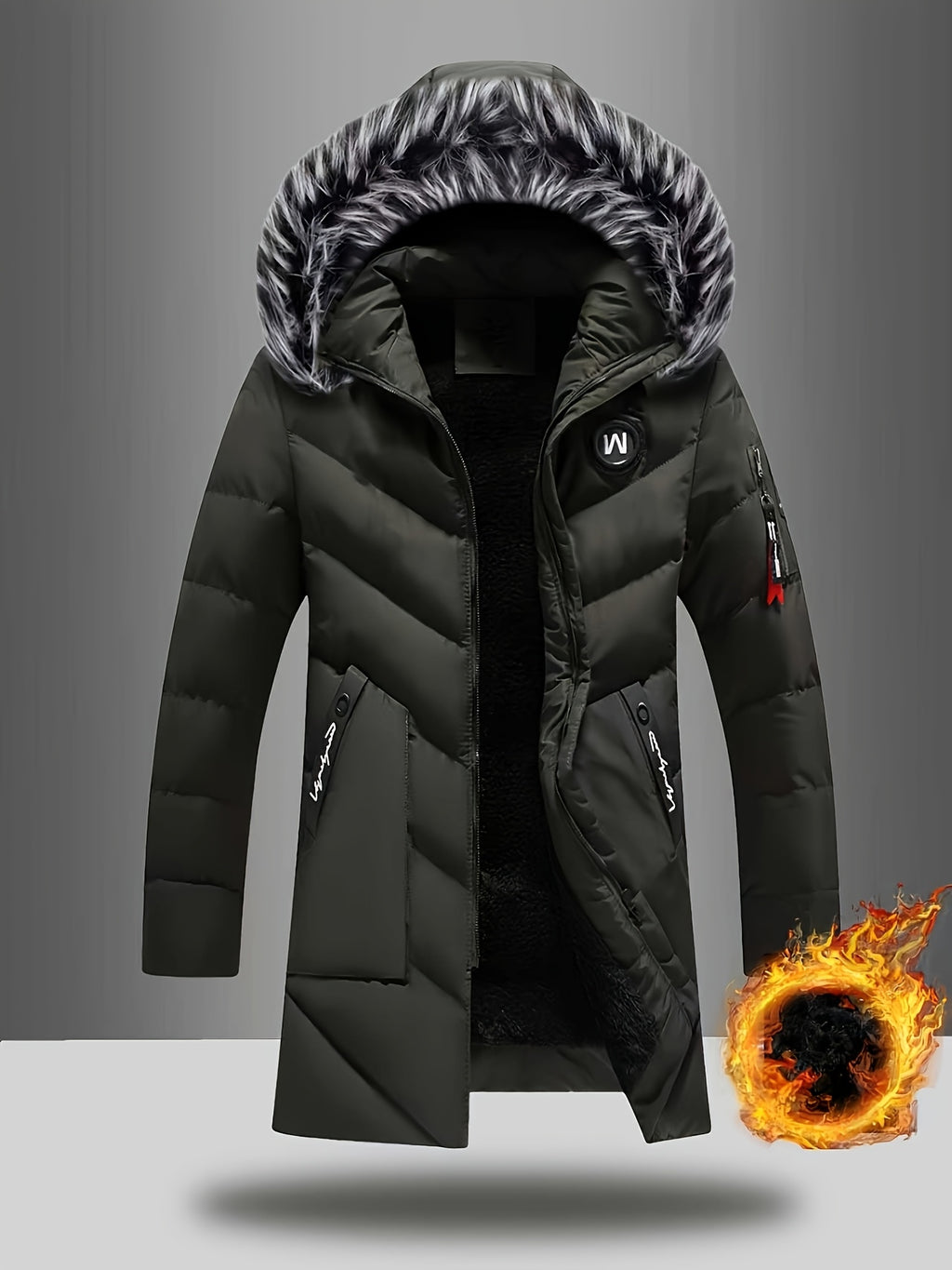 Veste pour homme, capuche amovible, modele 2
