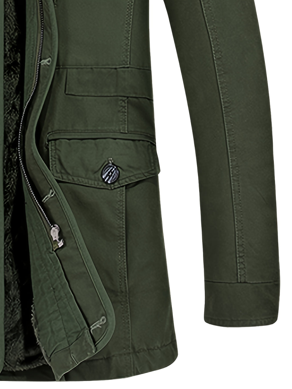 Parka matelassée pour homme, capuche amovible, à col montant
