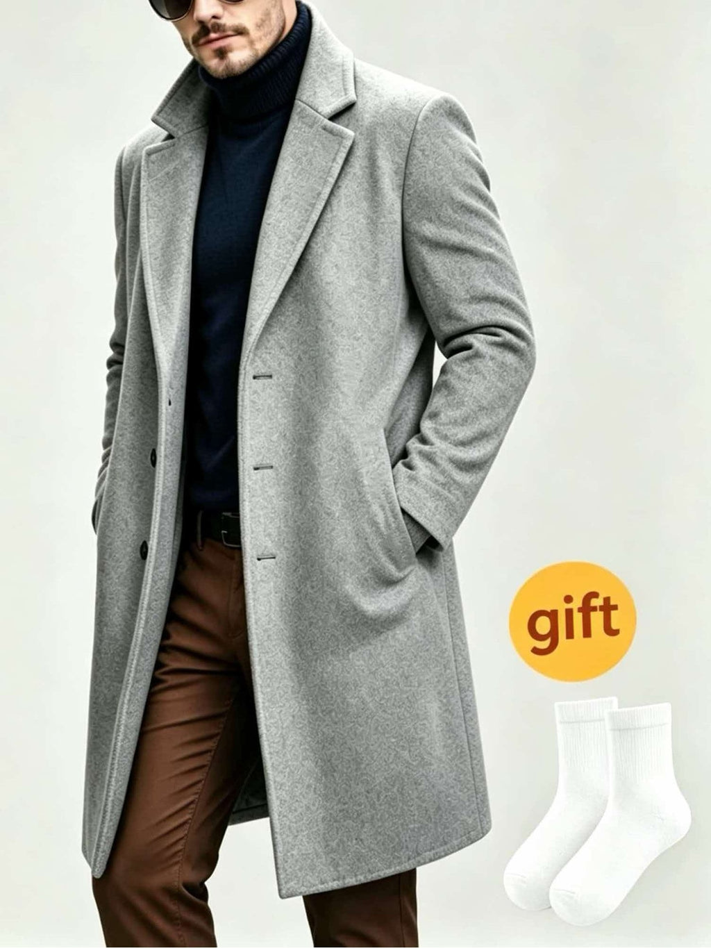Trench, grandes tailles, à revers, gris clair, photo 17