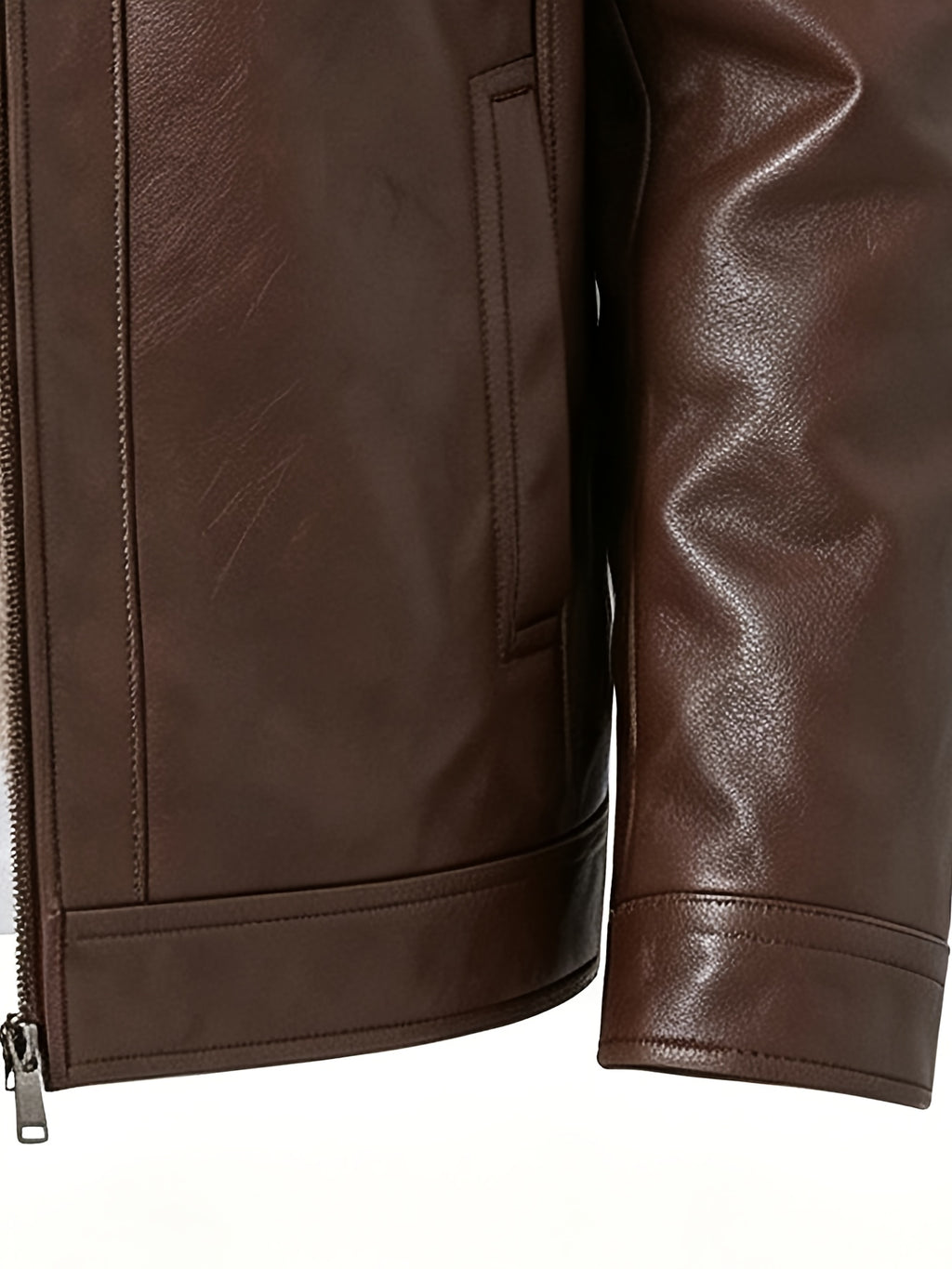 Veste pour homme, coupe-vent, à col montant, marron foncé
