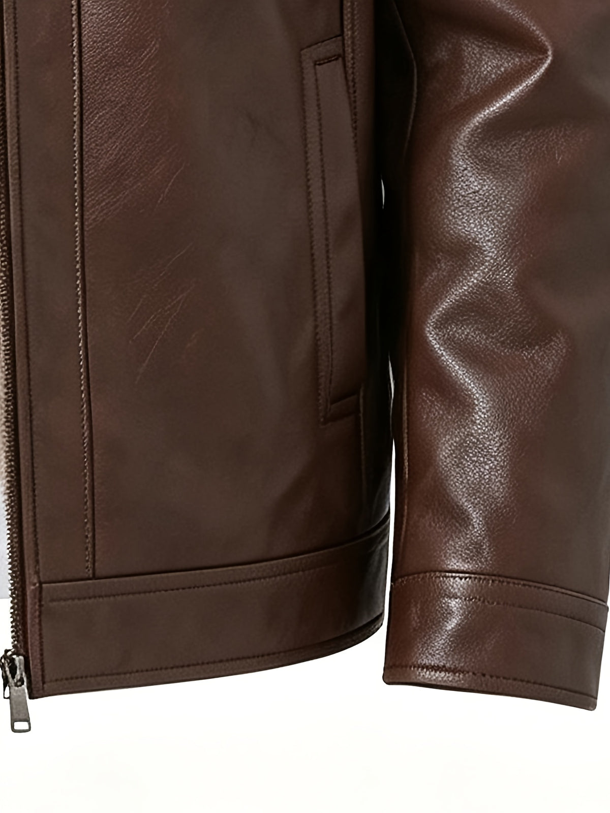 Veste pour homme, coupe-vent, à col montant, marron foncé