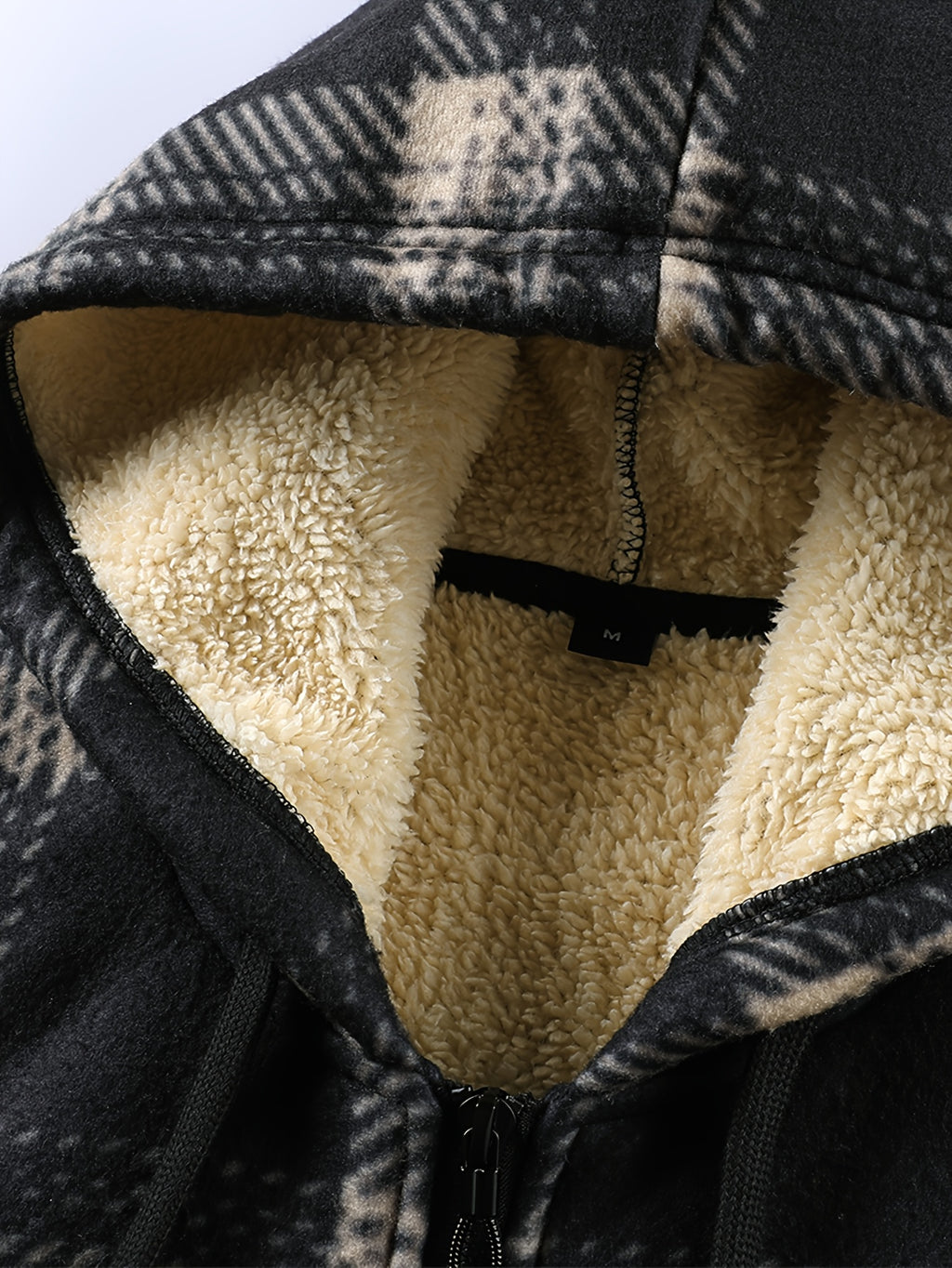 Manteau pour homme, polaire, à capuche, noir