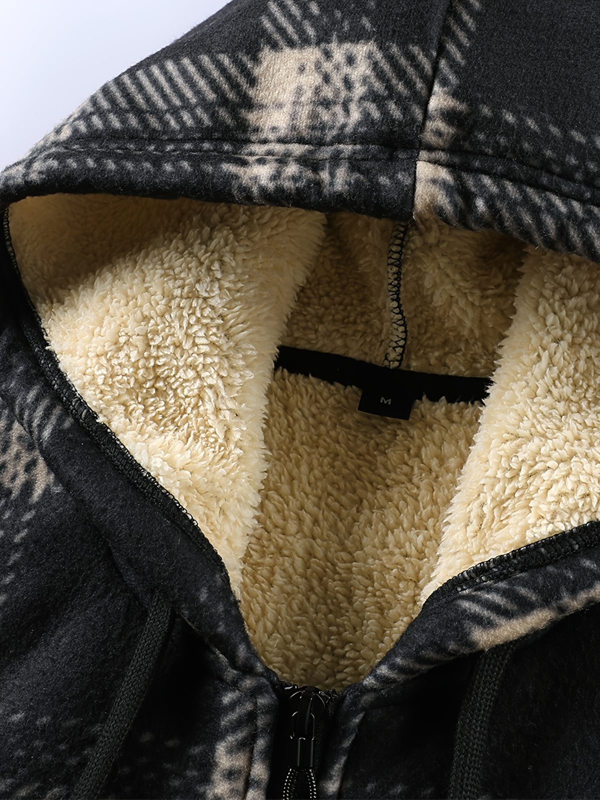Manteau pour homme, polaire, à capuche, noir