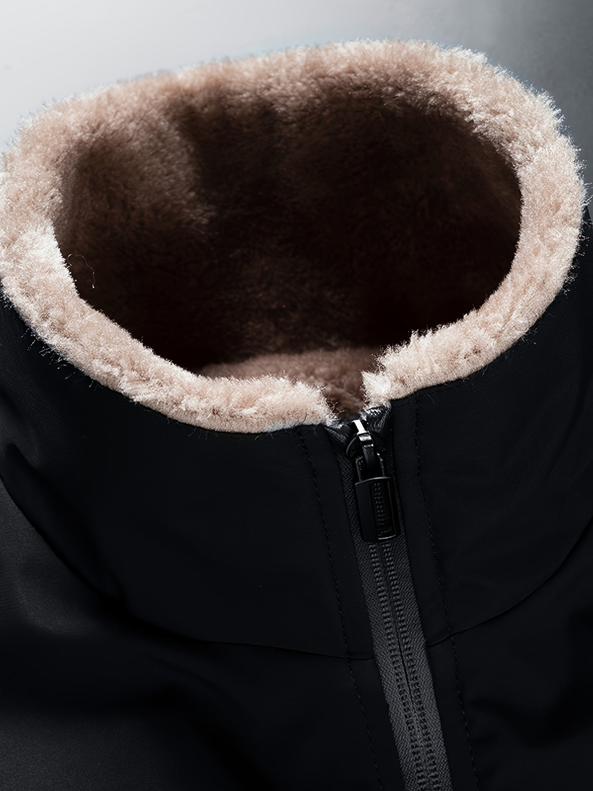 Manteau en fausse fourrure pour homme, polaire, à revers