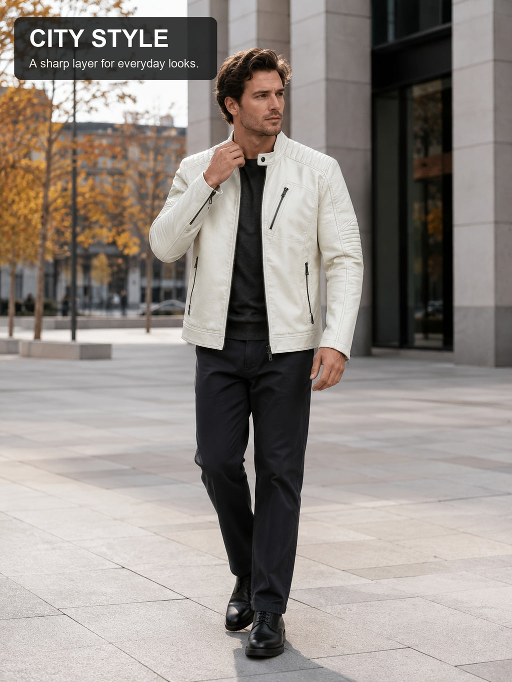 Veste Décontractée, une Pièce de Printemps/Hiver Élégante, avec un Design de Cardigan Zippé, un Col Montant et des Poches Zippées. Convient pour une Tenue Décontractée et les Soirées, Elle est Aussi Confortable pour le Cyclisme. Un Cadeau de No, photo 7