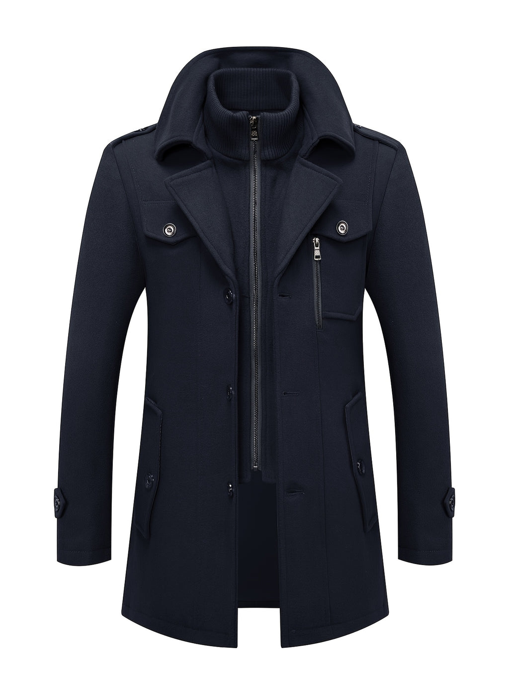 Manteau en laine, 30 % laine, à revers, orange, photo 16