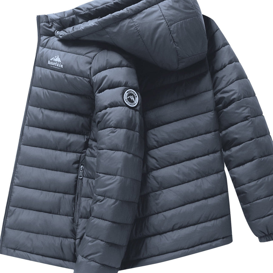 Veste matelassée, imperméable, à capuche, coloris gris